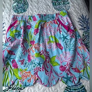 Ana Clare Colorful Sea Life Print Skort Large